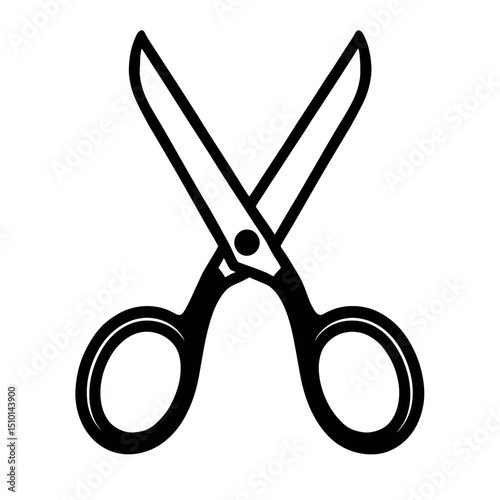 Simple Open Scissors - Cutting Tool Outline Icon