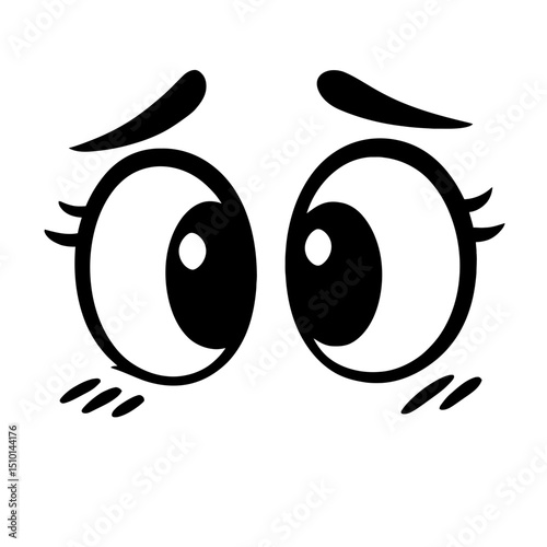 Expressive Wide Cartoon Eyes - Character Emotion Icon