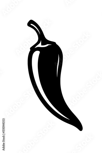 Bold Black Chili Pepper - Spicy Food Ingredient Icon