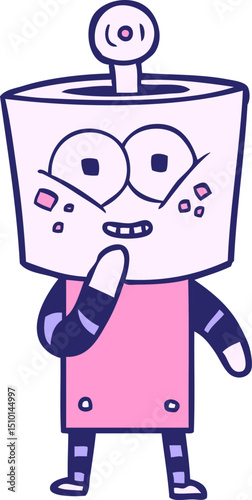 happy cartoon robot giggling