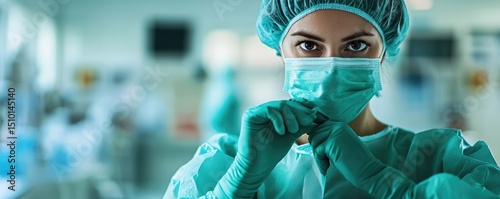Focused Surgeon Preparing for Operation in Sterile Environment