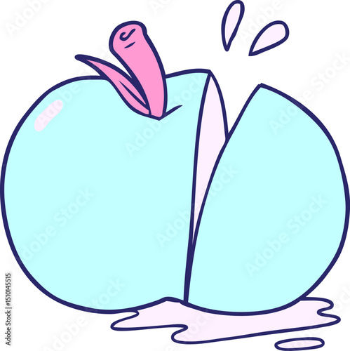 cartoon sliced apple