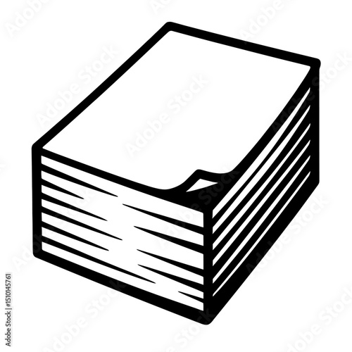 Paper Stack Outline Icon - Documents, Office, and Information Symbol