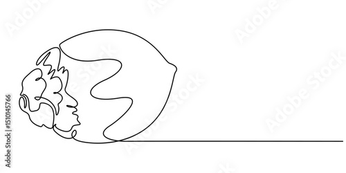 betel nut vector continuous one line drawing, Vector illustration, dried betel nut, also known as areca nut, scientific name Areca catechu, isolated on white background, Vector illustration, green.