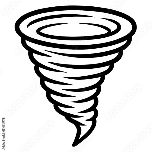 Tornado Outline Icon - Natural Disaster and Extreme Weather Symbol