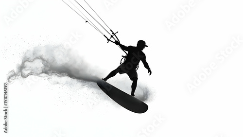 Shifty Trick: Flowing Movement Performance on Pure White Background