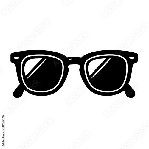 Retro Sunglasses Eyewear Outline Icon - Fashion, Summer, and Eye Protection Symbol