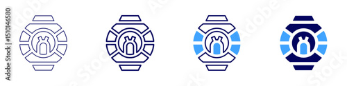 Ufo space icon in 4 different styles. Thin Line, Line, Bold Line, Duotone. Duotone style. Editable stroke