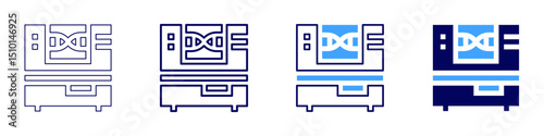 Solubility limit icon in 4 different styles. Thin Line, Line, Bold Line, Duotone. Duotone style. Editable stroke