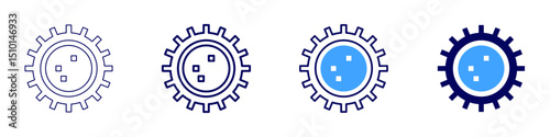 Solar wind icon in 4 different styles. Thin Line, Line, Bold Line, Duotone. Duotone style. Editable stroke