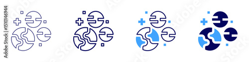Soil erosion icon in 4 different styles. Thin Line, Line, Bold Line, Duotone. Duotone style. Editable stroke