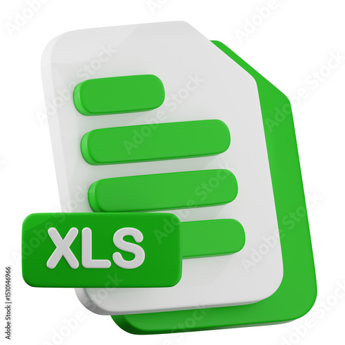 Icon representing an Excel XLS file, suitable for digital documentation and office software interfaces.