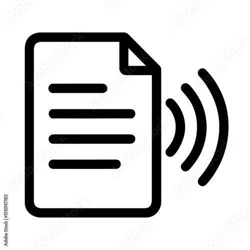 Audio Document File with Sound Waves Icon - Voice Memo and Podcast Symbol