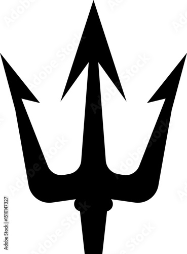 Illustration of trident. Neptune trident. Design element for logo, label, sign, emblem, poster. Vector illustration