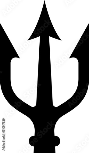 Illustration of trident. Neptune trident. Design element for logo, label, sign, emblem, poster. Vector illustration