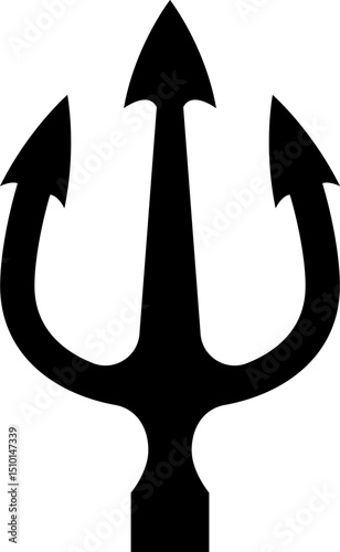 Illustration of trident. Neptune trident. Design element for logo, label, sign, emblem, poster. Vector illustration