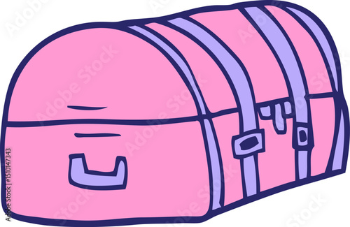 cartoon doodle travel chest