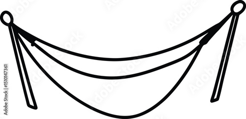 Vector illustrations of a rope, hammock, and swing, perfect for nature, sea, or people designs