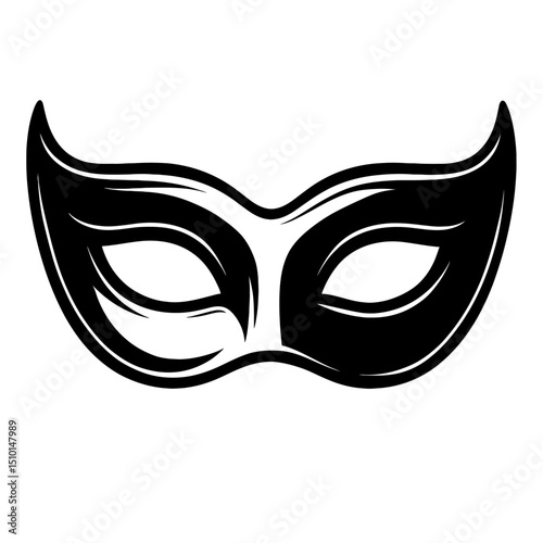 Masquerade Carnival Mask Silhouette - Elegant Venetian Costume Element