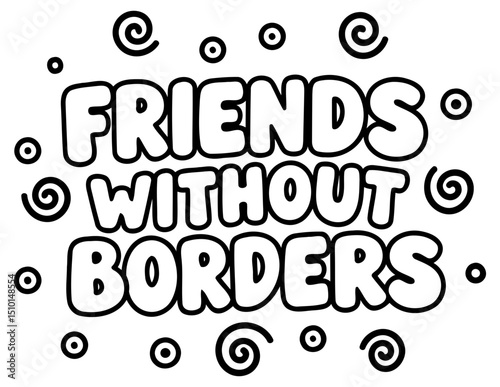 Friendship message with no specified demographic in a simple. stylized graphic design.