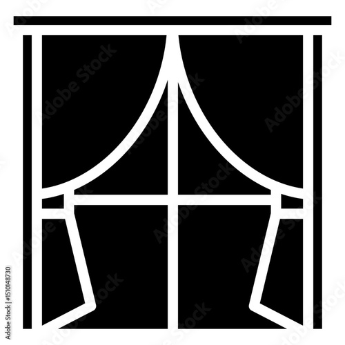 Window Curtain  Icon Element For Design