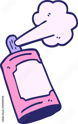hand drawn doodle style cartoon spray can
