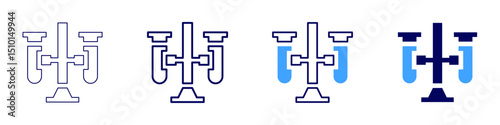 Reaction yield icon in 4 different styles. Thin Line, Line, Bold Line, Duotone. Duotone style. Editable stroke