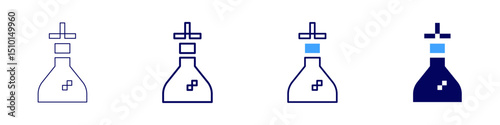Reaction chamber icon in 4 different styles. Thin Line, Line, Bold Line, Duotone. Duotone style. Editable stroke
