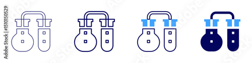 Microbiome research icon in 4 different styles. Thin Line, Line, Bold Line, Duotone. Duotone style. Editable stroke