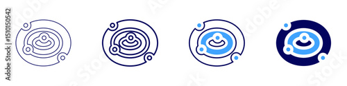 Mars rover icon in 4 different styles. Thin Line, Line, Bold Line, Duotone. Duotone style. Editable stroke