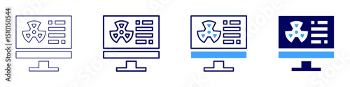 Materials degradation icon in 4 different styles. Thin Line, Line, Bold Line, Duotone. Duotone style. Editable stroke