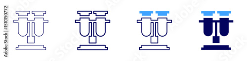 Ion trap icon in 4 different styles. Thin Line, Line, Bold Line, Duotone. Duotone style. Editable stroke