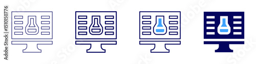 Ion exchange icon in 4 different styles. Thin Line, Line, Bold Line, Duotone. Duotone style. Editable stroke