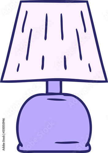 hand drawn cartoon doodle of a bed side lamp