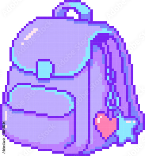 Vector Pixel Illustration of backpack