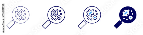 Drug discovery icon in 4 different styles. Thin Line, Line, Bold Line, Duotone. Duotone style. Editable stroke