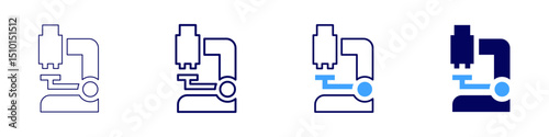 Disease modeling icon in 4 different styles. Thin Line, Line, Bold Line, Duotone. Duotone style. Editable stroke