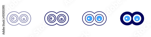Cell division icon in 4 different styles. Thin Line, Line, Bold Line, Duotone. Duotone style. Editable stroke