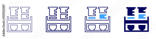 Bond polarity icon in 4 different styles. Thin Line, Line, Bold Line, Duotone. Duotone style. Editable stroke