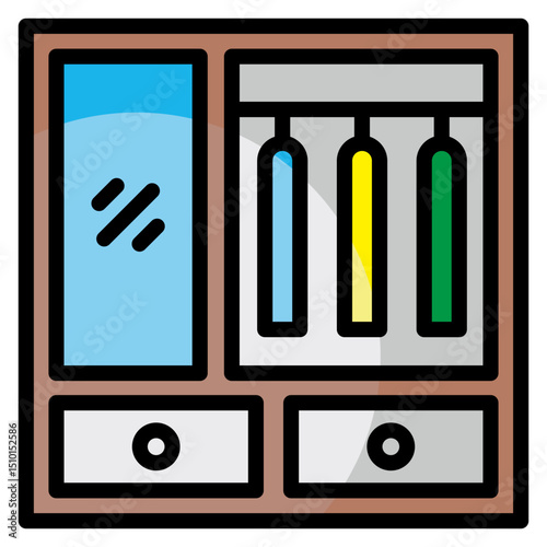 Wardrobe Closet  Icon Element For Design