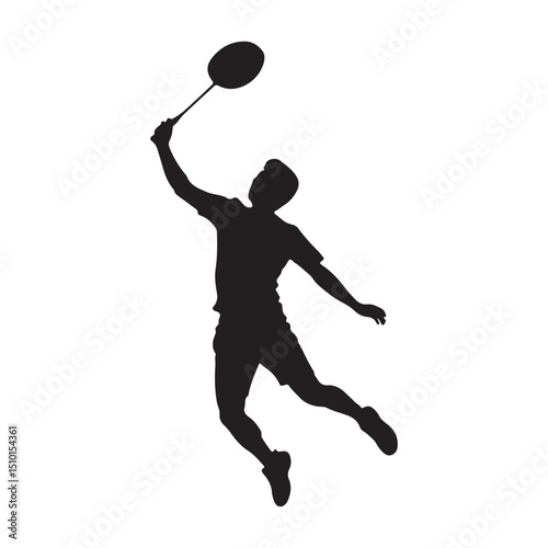 Badminton player silhouette vector
