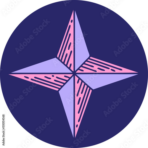iconic tattoo style image of a star