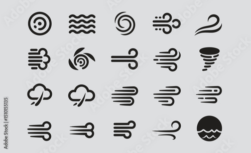 Icon set related to wind and waves
Set wind blow line icon. Blowing wind outline icons. Windy weather symbol, logo - vector
Wind weather and environment, nature icon set. Natural movement of the air s