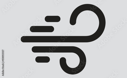 wind doodle blow, gust design isolated on white background
