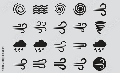 Icon set related to wind and waves
Set wind blow line icon. Blowing wind outline icons. Windy weather symbol, logo - vector
Wind weather and environment, nature icon set. Natural movement of the air s