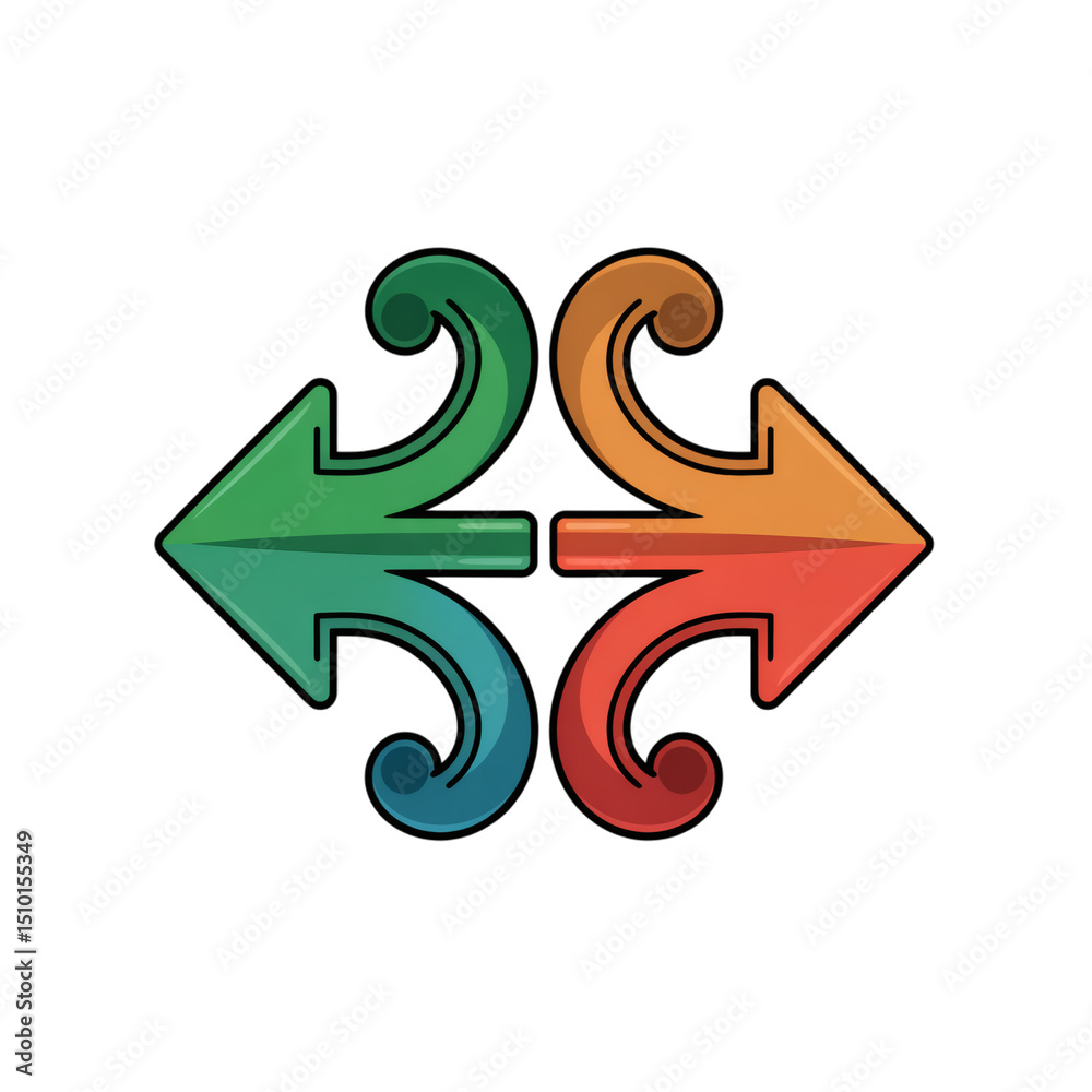 Fototapeta premium Double headed arrow on transparent background