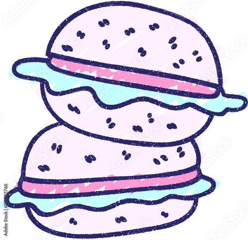 Sandwiches Chalk Drawing