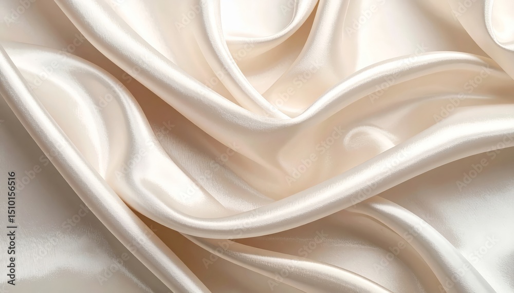 Obraz premium Elegant flowing white silk fabric, a luxurious textile for fashion and decor