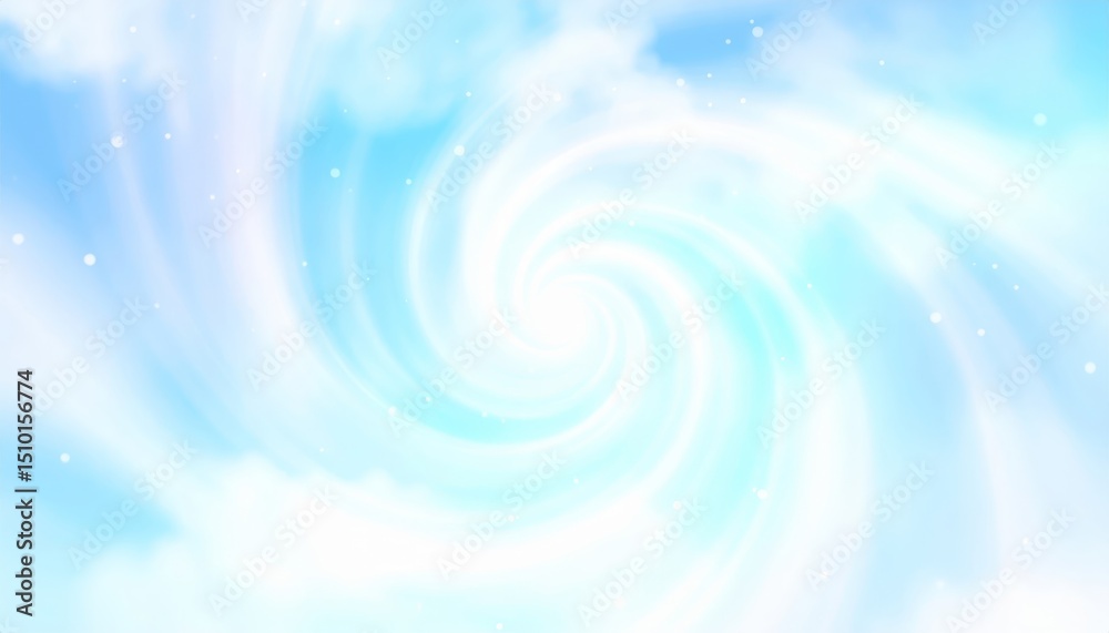 Fototapeta premium Majestic spiral cloud formation in a vibrant blue sky, breathtaking natural phenomenon