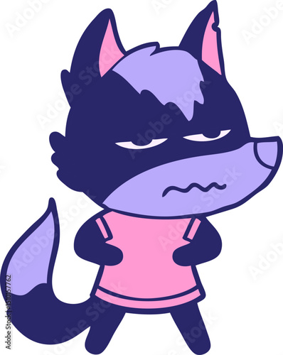 cartoon annoyed wolf